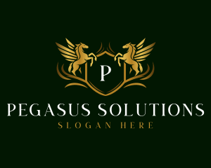 Pegasus Shield Crest logo design