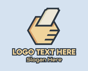 Hexagon Ticket Holder logo design