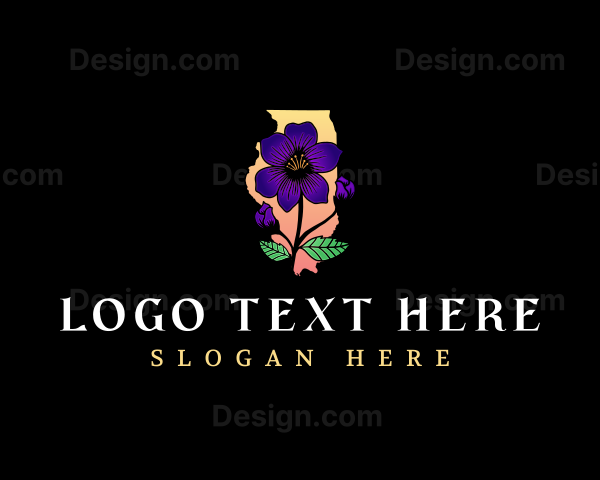 Illinois Violet Flower Logo