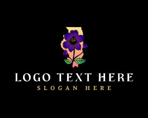 Illinois Violet Flower logo