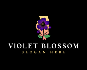 Illinois Violet Flower logo design