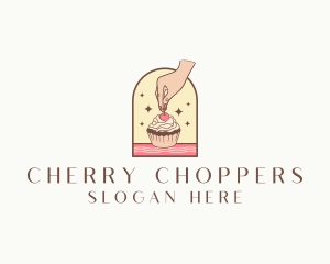 Cherry Cupcake Dessert logo design