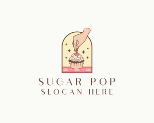 Cherry Cupcake Dessert logo design