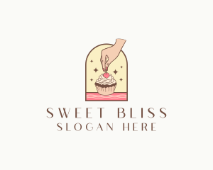 Cherry Cupcake Dessert logo design