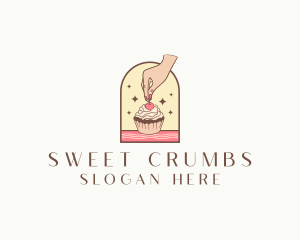 Cherry Cupcake Dessert logo design