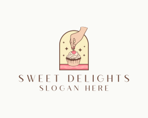 Cherry Cupcake Dessert logo design