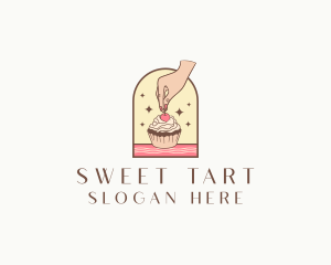 Cherry Cupcake Dessert logo design