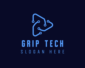 Triangular Circuit Tech  logo design