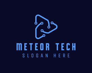 Triangular Circuit Tech  logo design