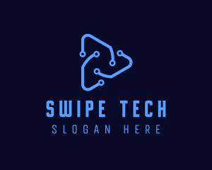 Triangular Circuit Tech  logo design