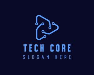 Triangular Circuit Tech  logo design