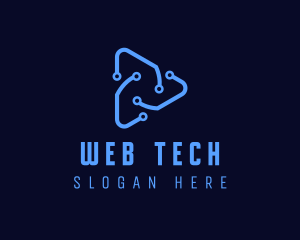 Triangular Circuit Tech  logo design