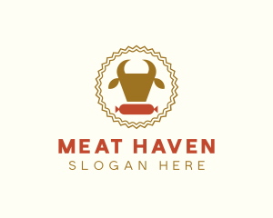 Cow Sausage Meat logo design