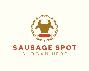 Cow Sausage Meat logo design