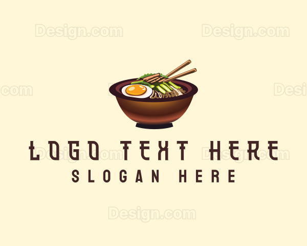 Korean Bibimbap Bowl Logo