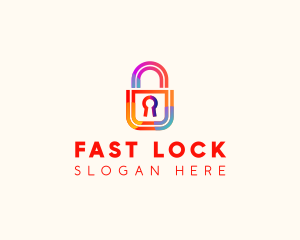 Security Padlock Technology logo design