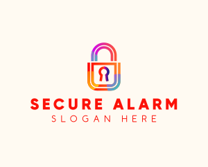 Security Padlock Technology logo design