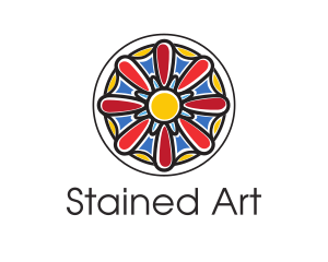 Stained Glass Flower logo design