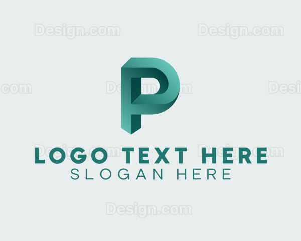 3D Company Letter P Logo