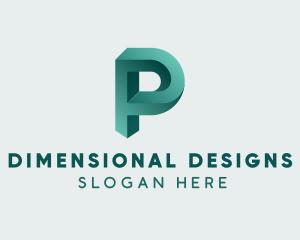 3D Company Letter P logo