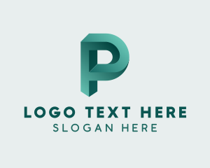 3d - 3D Company Letter P logo design