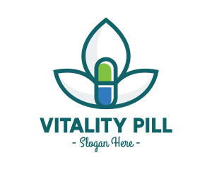 Flower Petal Medicine Pill logo design