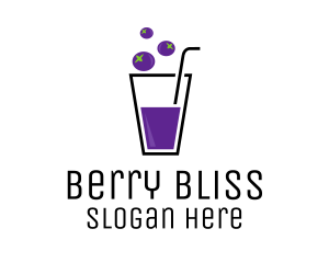 Blueberry Juice Drink logo design