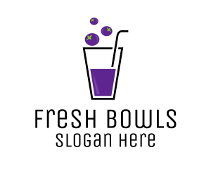 Blueberry Juice Drink logo design