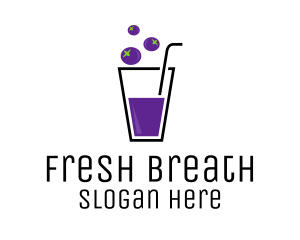 Blueberry Juice Drink logo design