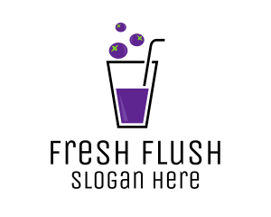 Blueberry Juice Drink logo design