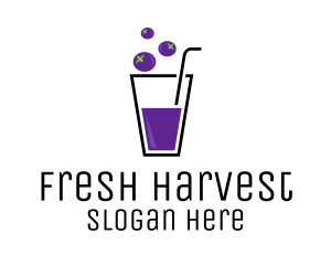 Blueberry Juice Drink logo design