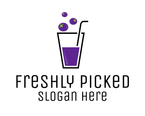 Blueberry Juice Drink logo design