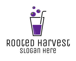 Blueberry Juice Drink logo design