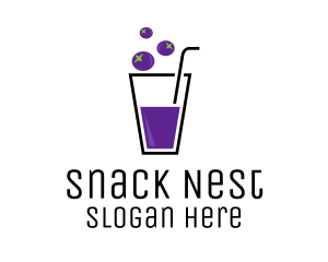 Blueberry Juice Drink logo design