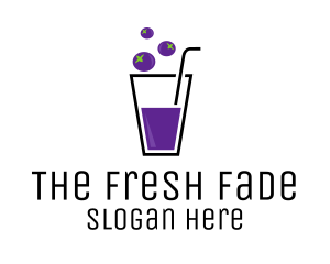 Blueberry Juice Drink logo design