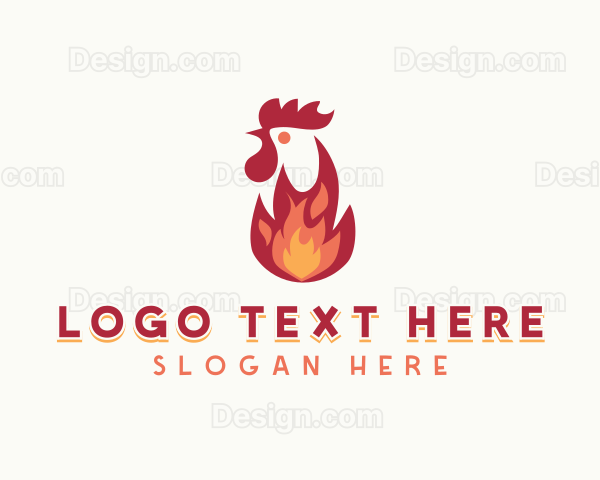 Flaming Chicken Grilling Logo