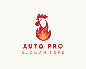 Flaming Chicken Grilling Logo