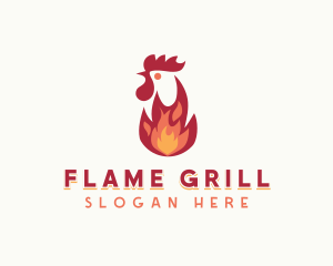 Flaming Chicken Grilling logo