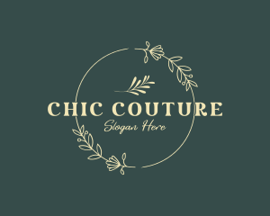 Chic Floral Wreath  logo design