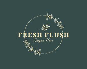 Chic Floral Wreath  logo design