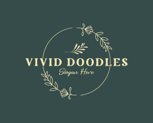 Chic Floral Wreath  logo design