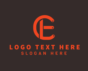 Modern Outline Letter CE Company logo