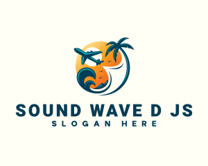 Wave Airplane Travel logo design