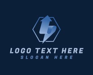 Hexagon Arrow Express Logistics logo