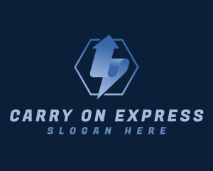 Hexagon Arrow Express Logistics logo design