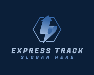 Hexagon Arrow Express Logistics logo design