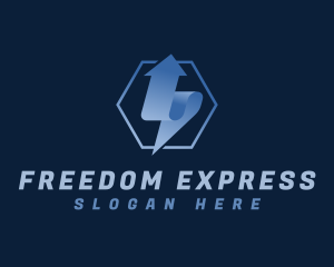 Hexagon Arrow Express Logistics logo design