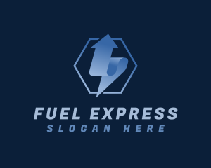 Hexagon Arrow Express Logistics logo design