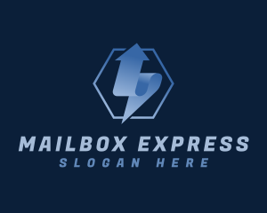 Hexagon Arrow Express Logistics logo design