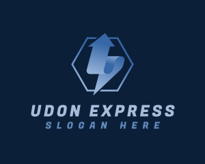 Hexagon Arrow Express Logistics logo design